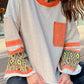 Apricot Western Aztec Patch Mineral Wash Loose Fit Top