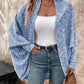 Colorful Waffle Knit Open Front Coat Batwing Long Sleeve Cardigan