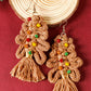 Thai Curry Christmas Beaded Braided Dangle Earrings