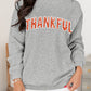 Gray THANKSFUL Shiny Letter Printed Graphic Sweatshirt