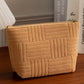 Camel Textured Woven Pattern Zipper Cosmetic Bag