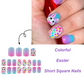 Bonbon Polka Dot Bunny Easter Fashion Square Nail Stickers