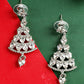 Silvery Diamond Christmas Tree Studded Dangle Earrings