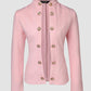 Stand Collar Long Sleeve Cable Textured Coat Button Front Jacket