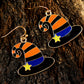 Carrot Star Witch Hat Halloween Hook Earrings