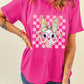 Rose Red Plaid Bubble Gum Rabbit Graphic Eater T Shirt