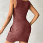 Buttoned Pocket Design Ribbed Bodycon Dress