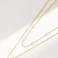 Gold Plated Heart and Pearl Detail 2pcs Layered Necklace