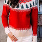 Fiery Red Retro Christmas Tree Holiday Sweater