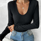 V Neck Long Sleeve Casual Top