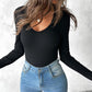 V Neck Long Sleeve Casual Top