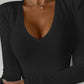 V Neck Long Sleeve Casual Top