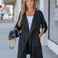 Roll Tab Sleeve Drawstring Trench Coat