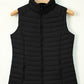 Black Plush Collared Quilted Zipped Puffer Vest