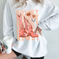 White Cowgirl Boots Hat HOWDY Graphic Corded Sweatshirt