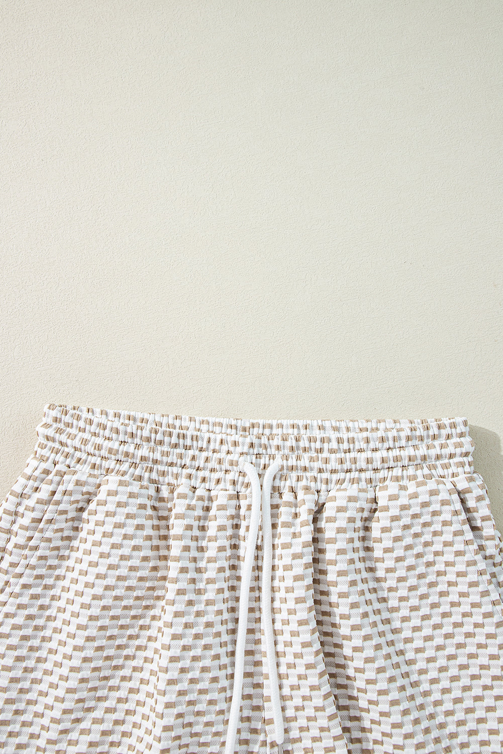 Apricot Textured Ruffled Cap Sleeve Top Shorts Set