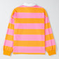 Yellow Stripe Color Block Polo Collar Sweatshirt