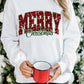 Beige MERRY Christmas Graphic Crewneck Pullover Sweatshirt