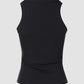 Allover Sequin O neck Sleeveless Tank Tops Slim Fitted Shirt