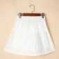 White Contrast Stitching Trim Knotted High Waist A-Line Mini Skirt