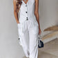 Striped Asymmetrical Vest Top & Cuffed Pants Set