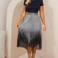 Ombre Sheer Mesh Patch A Line Pleated Glitter Skirt