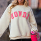 Beige Sherpa HOWDY Patched Pullover Sweatshirt