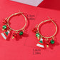 Gold Christmas Tree Bell Plate Alloy Hook Earrings