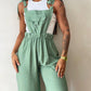 Pocket Design Sleeveless Jumpsuit Casual Strechy Waist Wide Leg Overall