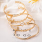 Gold Plated Valentines Bracelet 5pcs Set