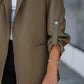 Notched Collar Roll Up Sleeve Blazer Coat