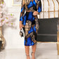 2 Piece Leopard Print Mock Neck Long Sleeve Mid Calf Dress Sheer Mesh Party Dress with Short Pants