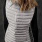 Silvery Plush Collared Quilted Zipped Puffer Vest