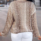 Ombre V Neck Contrast Sequin Drop Shoulder Knit Sweater