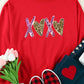 Red Heart XOXO Graphic Crewneck Valentines Pullover Sweatshirt