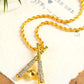 Gold Rhinestone Baseball Pendant Plated Alloy Chain Necklace