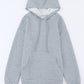 Gray Quilted Kangaroo Pocket Drawstring Hoodie