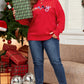 Fiery Red Tinsel merry Pattern Drop Shoulder Plus Size Sweater