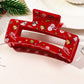 Racing Red Cartoon Christmas Pattern Print Hollow Out Hair Clip