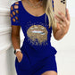 Rhinestone Lip Pattern Pocket Design Bodycon Dress