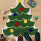 Dark Green Christmas Tree Shape Non-Slip Plush Carpet