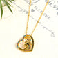 Gold Unicorn Hollow Out Heart Shape Rhinestone Pendant Necklace