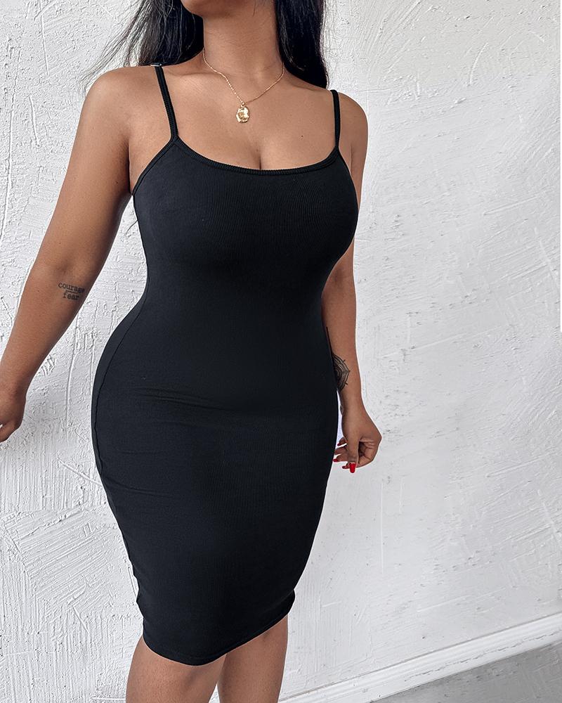 BUILT IN SHAPEWEAR Spaghetti Strap Tummy Control Slip Dress