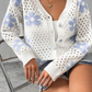 White Flower Knit Hollow Out Open Short Cardigan