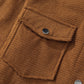 Brown Textured Flap Pocket Drop Shoulder Shacket