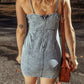 Beau Blue Sleeveless V Neck Back Zipped Denim Dress