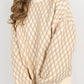 Oatmeal Diamond Knit Drop Shoulder Loose Sweater