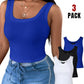 3 Pack Scoop Neck Sleeveless Ribbed Tank Top Cami Tee Shirts