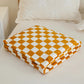 Yellow Checkerboard Printed Soft Throw Blanket 120*200cm