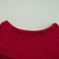 Racing Red Off-the-shoulder Knit Sweater